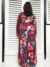 Long-Sleeved Floral Maxi (Ruby)