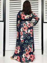 Long-Sleeved Floral Maxi (Blue)