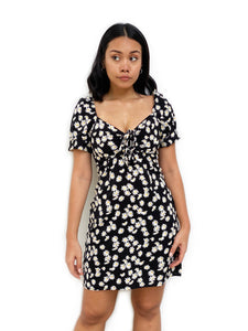 Ruched-Front Daisy Shift Dress