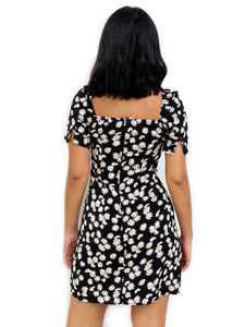 Ruched-Front Daisy Shift Dress