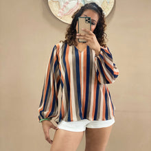 Striped Pleated Top