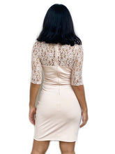 Lace-Sleeved Bodycon Dress
