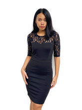 Lace-Sleeved Bodycon Dress