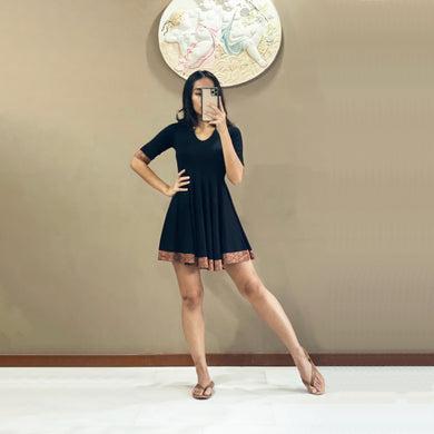 Batik-Bordered Flare Skater Dress (Fiori Exclusive)