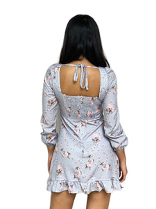 Floral Lace-up Mini Dress [BACKORDER]