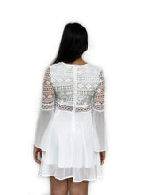 Lace-up Crochet Panelled Dress