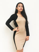 Nude Panelled Bodycon Dress