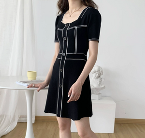 French Retro Knitted Dress