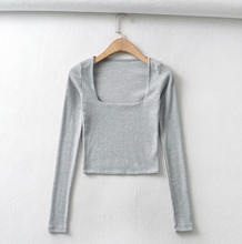 Square-Necked Basic Crop Tee