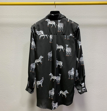 Zebra-Print Satin Shirt