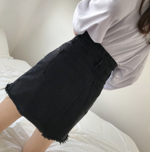 Asymmetrical Denim High-Waist Skirt
