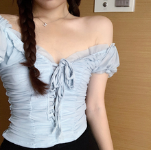 Lace-up Ruffled Top