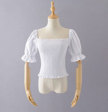 Square-Neck Puff-Sleeved Top