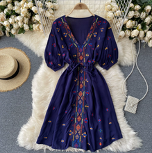 Embroidered Drawstring Dress