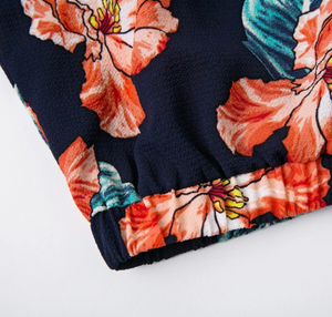 Floral Bell-Sleeved Crop Top