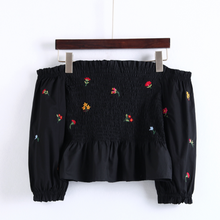 Smocked Floral Embroidery Crop