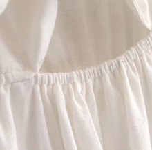 Buttoned Linen Back-Tie Midi Dress