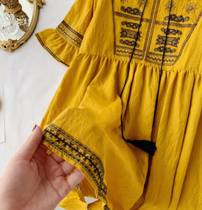 Ethnic Embroidery Tunic Dress