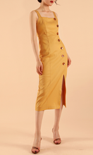 Buttoned Slit Midi Dress [PREMIUM]