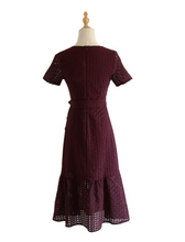 Crochet Waist-Tie Midi Dress