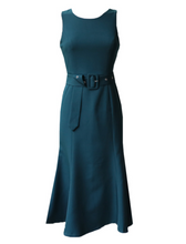 Belted Fishtail-Skirt Midi Dress [PREMIUM]