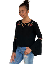 Embroidered Bell Sleeved Top