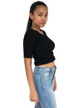 Cross-Front Cropped Tee